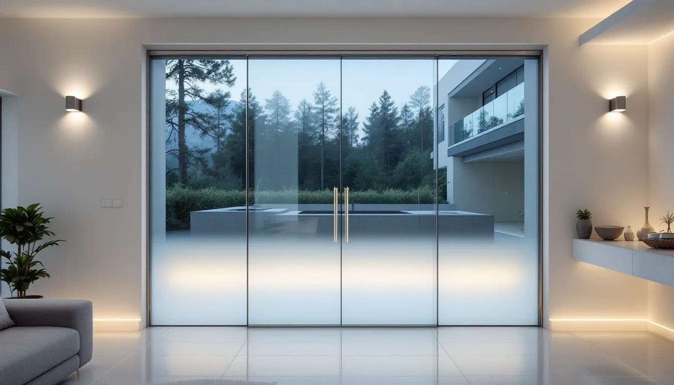 Innovative glass door installations in a modern residential setting.